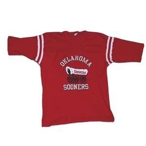 Vintage Oklahoma Sooners Jersey Tee Red Womens Size Large L